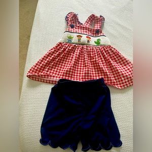 Girls Smocked Toy Story Tank and Shorts Set size 3t